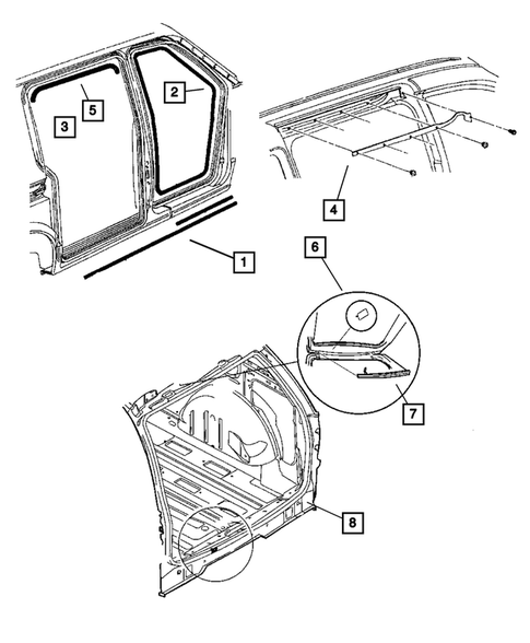 Seals and Weatherstrip for 2006 Chrysler Town & Country #0