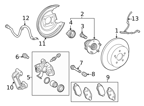 Rear Brakes for 2019 Toyota Prius AWD-e #0