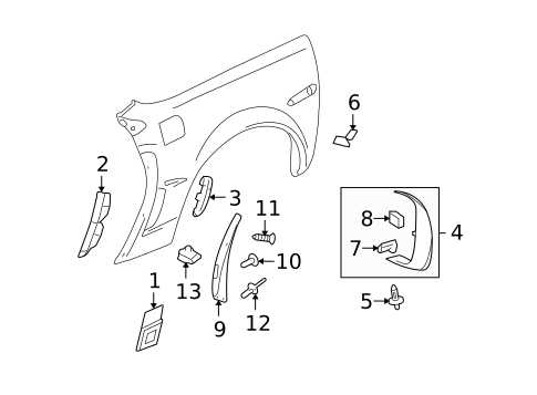 Exterior Trim - Quarter Panel for 2007 Chevrolet Corvette #0