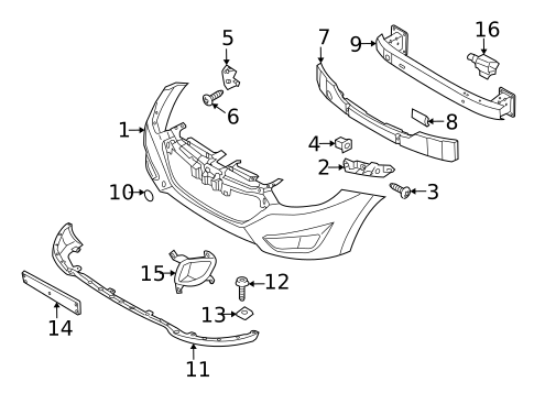 Bumper & Components - Front for 2012 Hyundai Tucson #0