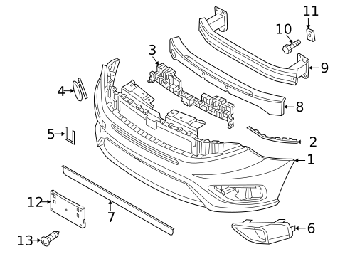 Bumper & Components - Front for 2018 Ram ProMaster City #0
