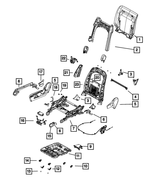 Front Seats - Adjusters, Recliners, Shields and Risers for 2016 Jeep Grand Cherokee #1