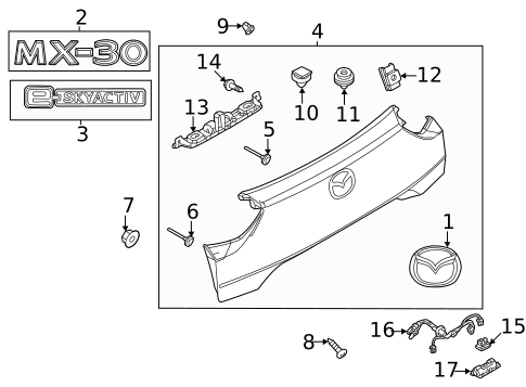 Exterior Trim - Lift Gate for 2023 Mazda MX-30 EV #1