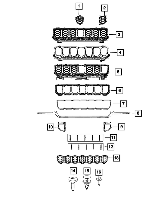 « 7QN91GXHAA – Exterior Ornamentation : Texture Grille pour Mopar Image »