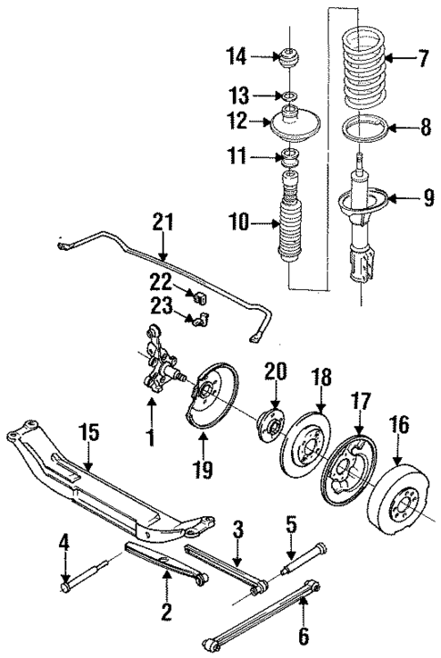 Rear Suspension for 1996 Mercury Tracer #1
