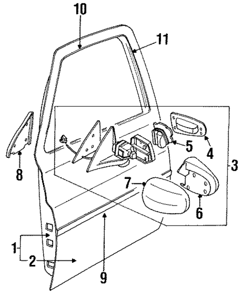Door & Components for 1996 INFINITI Q45 #0