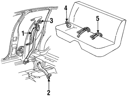 Rear Seat Belts for 1988 Chrysler LeBaron #0