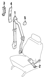 F7CZ5460235AAC - Electrical: Seat Belt Anchor Plate Cover for Ford: Escort | Mercury: Tracer Image