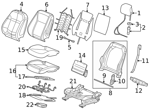 Front Seat Components for 2011 Saab 9-5 #1