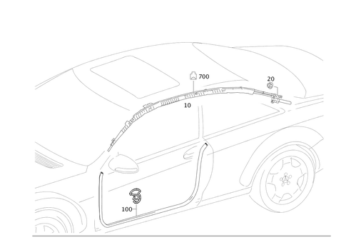 Head Protection Curtain, Door Edge Guard Sections for 2008 Mercedes-Benz CL600 #0