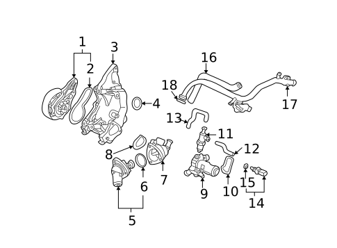 Water Pump for 2006 Honda CR-V #0