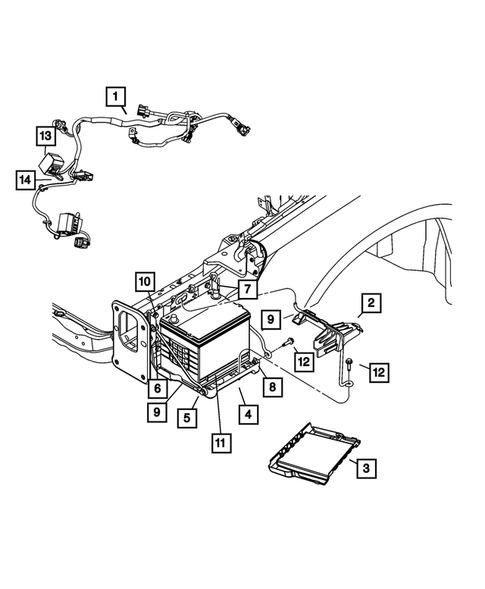 Battery Tray and Cables for 2007 Chrysler Sebring #0