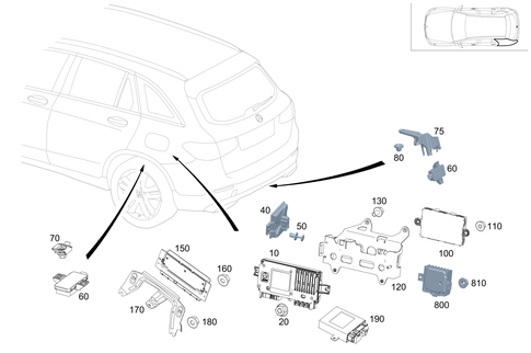 Control Units and Relays in Trunk for 2021 Mercedes-Benz GLC63 AMG #0