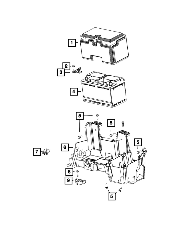 « BLH7F001AA – Electrical : Ensemble De Rangement Batterie, Amérique Latine pour Mopar Image »