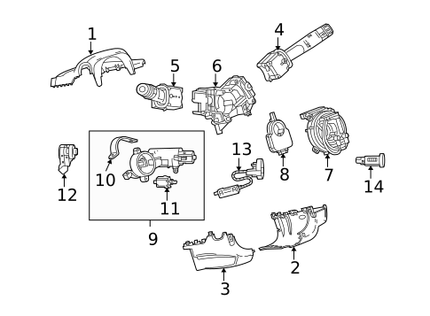 Shroud, Switches & Levers for 2013 Chevrolet Equinox #0