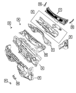 68362458AC - Body Sheet Metal Except Doors: Cowl Top Panel for Ram: 2500, 3500 Image