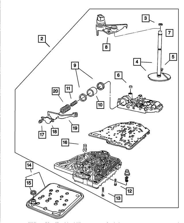5015808AB - Automatic Transaxle 4 Speed: Complete Valve Body for Mopar Image image