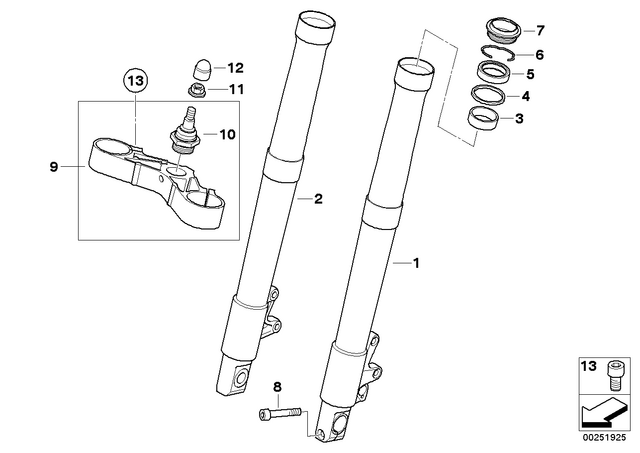 31427724653 - : Fork Bridge, Bottom, With Mounting for BMW-Motorrad Image