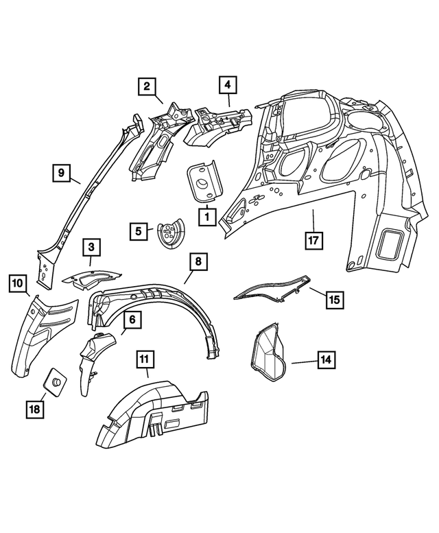 4724692AB - Body Sheet Metal Except Doors: D Pillar Molding, Right for Mopar Image