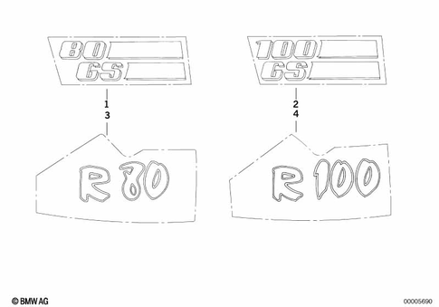 Stick-on Label for 1991 BMW-Motorrad R 100 GS #1