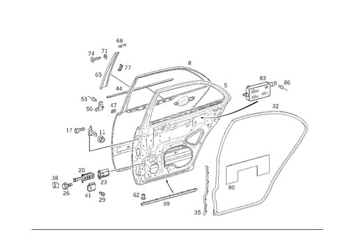 Rear Doors for 1998 Mercedes-Benz E430 #0