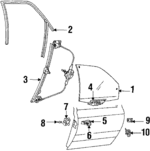 443837447 - Body: Glass Stop for Audi: 100, 100 Quattro, 200, 200 Quattro, 5000, 5000 Quattro Image
