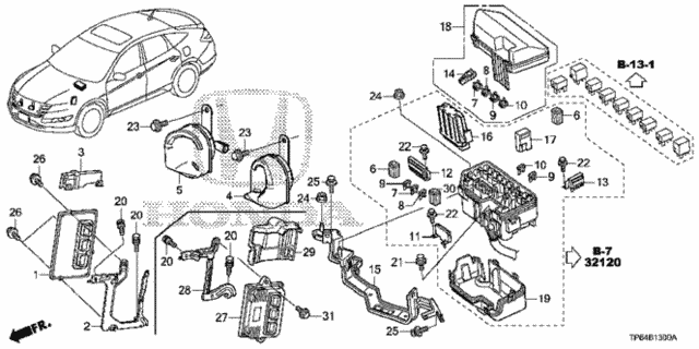 Control Unit (Engine Room) (1) (V6) for 2012 Honda Crosstour #0