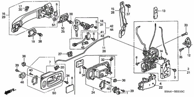Front Door Locks - Outer Handle (1) for 2003 Honda CR-V #0