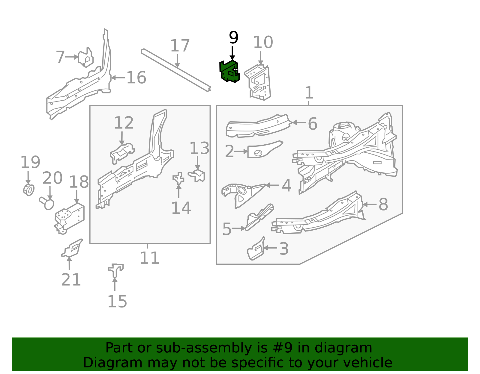 31416354 - Fender Rail Reinforcement OEM Euro Parts