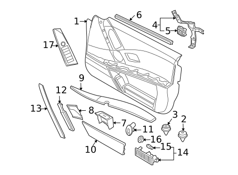Interior Trim - Front Door for 2007 BMW 525xi #0