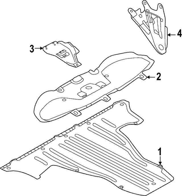 1EA825102C - Body: Floor Pan Splash Shield for Audi Image