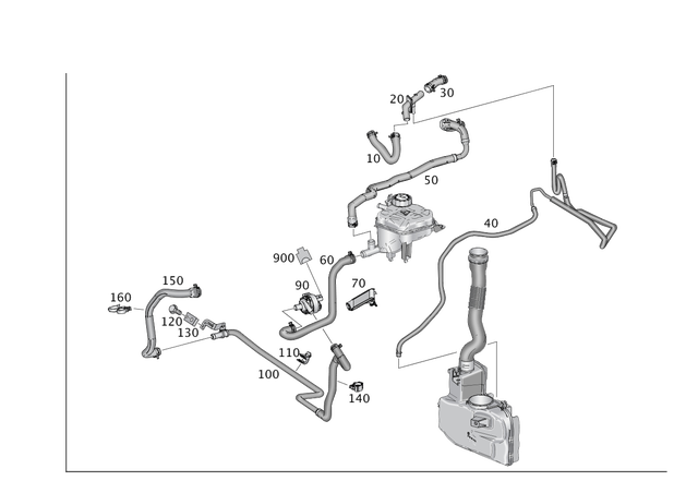 1668304296 - Heating and Ventilation: Hose Line for Mercedes-Benz: GL350, GLS350d, ML350 Image image