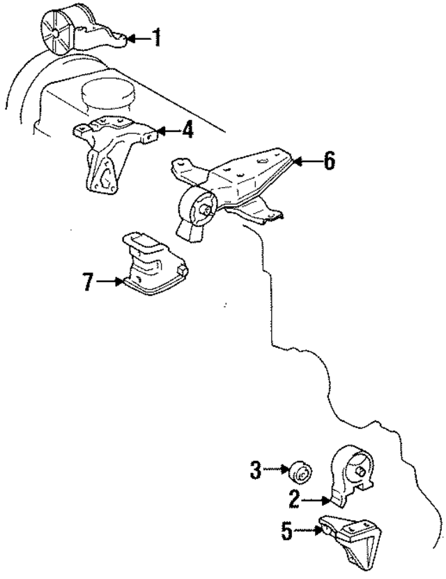 1236211300 - Engine: Side Mount for Toyota Image