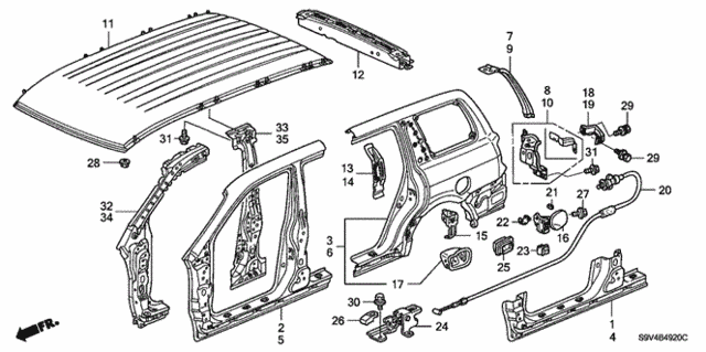 Outer Panel - Roof Panel for 2005 Honda Pilot #0