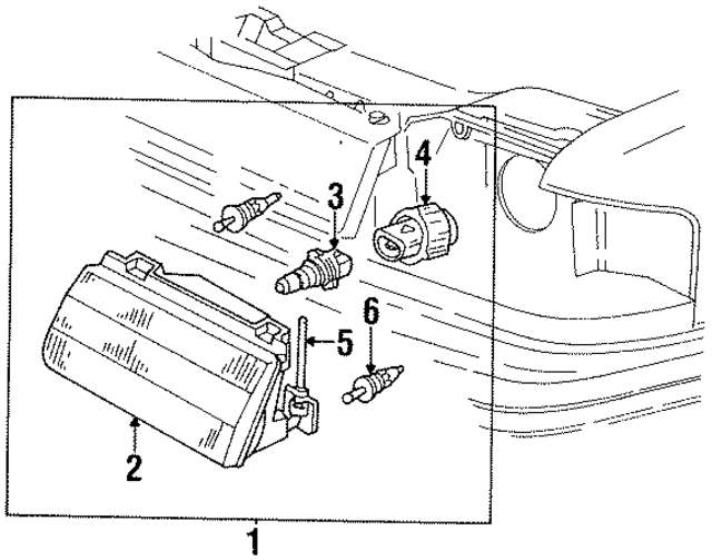 F23Z13008A - Electrical: Headlamp Assembly for Ford: Tempo | Mercury: Topaz Image
