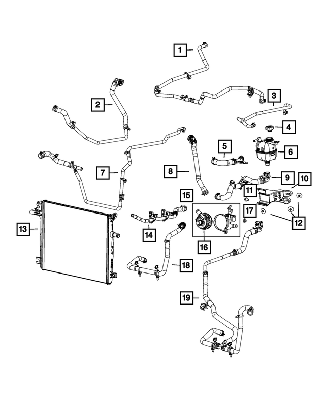 68280788AC - Cooling: Coolant Hose for Mopar Image