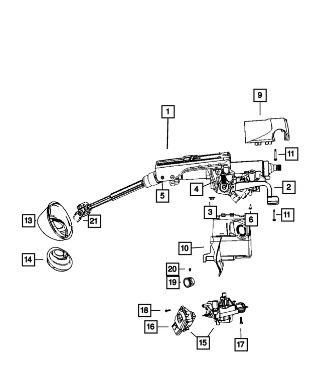 5057170AE - Steering: Tilt Column Release Lever for Chrysler: PT Cruiser | Dodge: Caliber, Nitro | Jeep: Compass, Liberty, Patriot, Wrangler, Wrangler JK Image