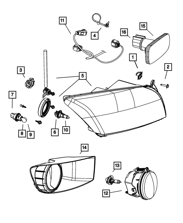 68082500AA - Electrical: Headlamp Mounting Clip for Mopar Image