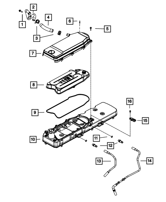 68157109AA - 6.7L Turbo Diesel; Engine: Breather Hose for Mopar Image image