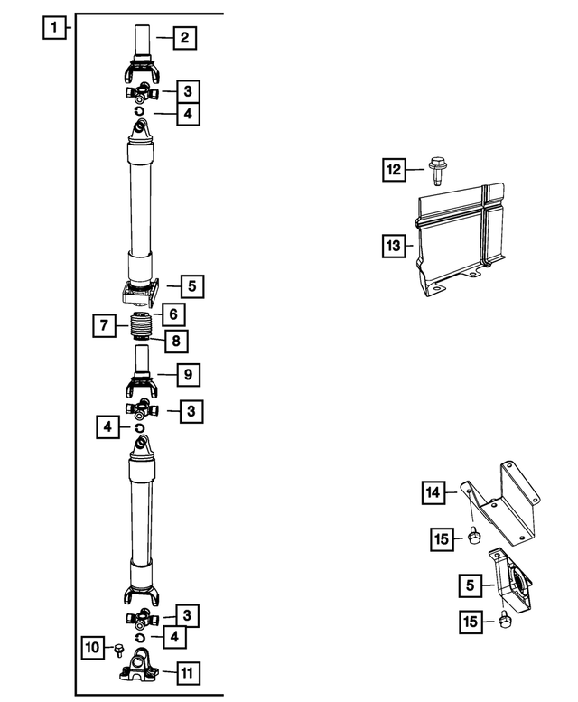 J3207886 - Rear Axle; Corporate 210 MM; Differential and Drive Line: U-joint Snap Ring for Mopar Image