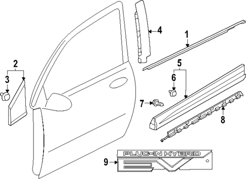 Exterior Trim - Front Door for 2025 Mitsubishi Outlander PHEV #0