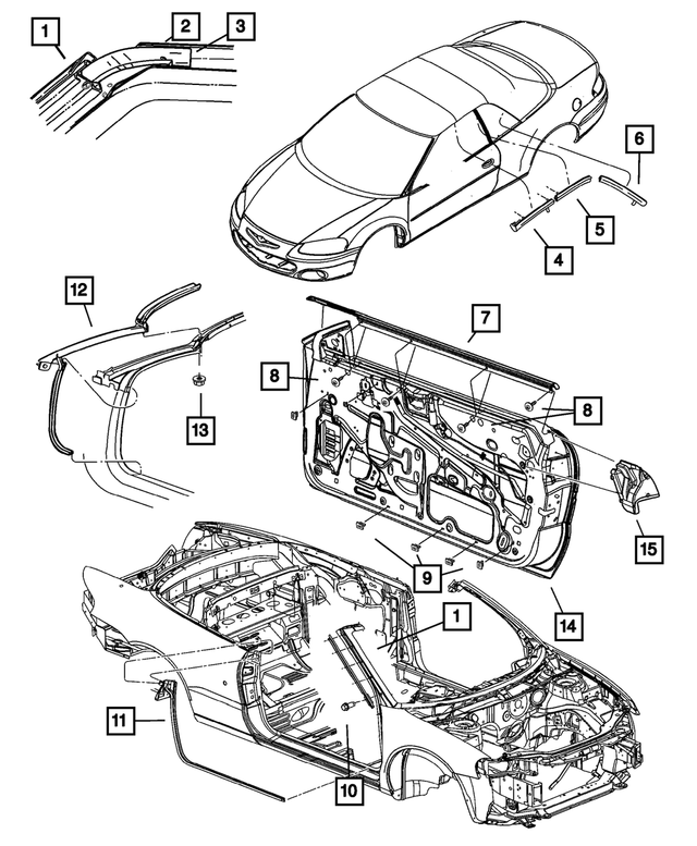 « 4880068AF –  : Latéral De Porte Avant Joint D`etancheite, Côté Droit pour Mopar Image »