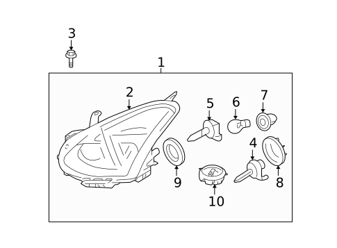 Headlamp Components for 2012 Nissan Rogue #0