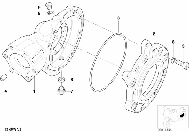 33112331314 - Rear Axle, Rear-Wheel Drive, Suspension: Housing Silver -  for BMW-Motorrad Image