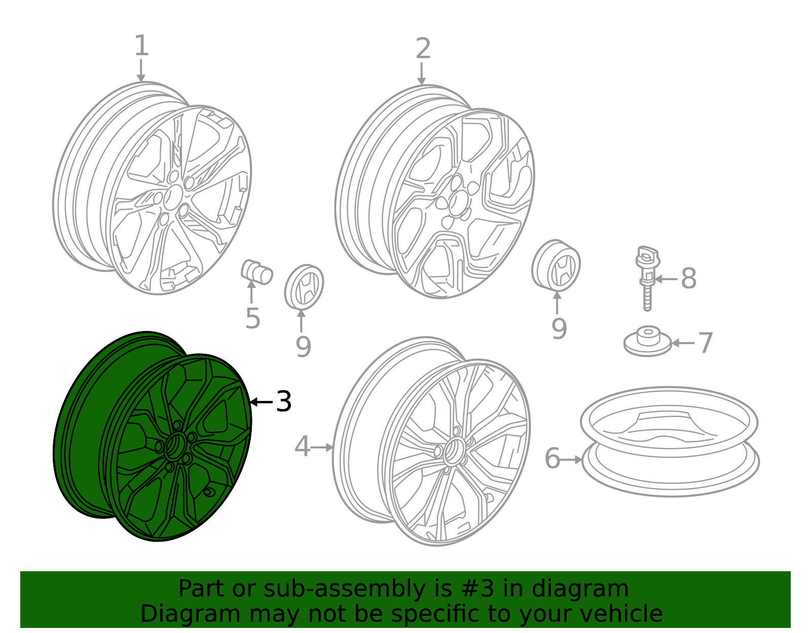 アルミ Wheel Disk (18X7 1 2J) 42700-TNY-A62 | Honda Factory Parts
