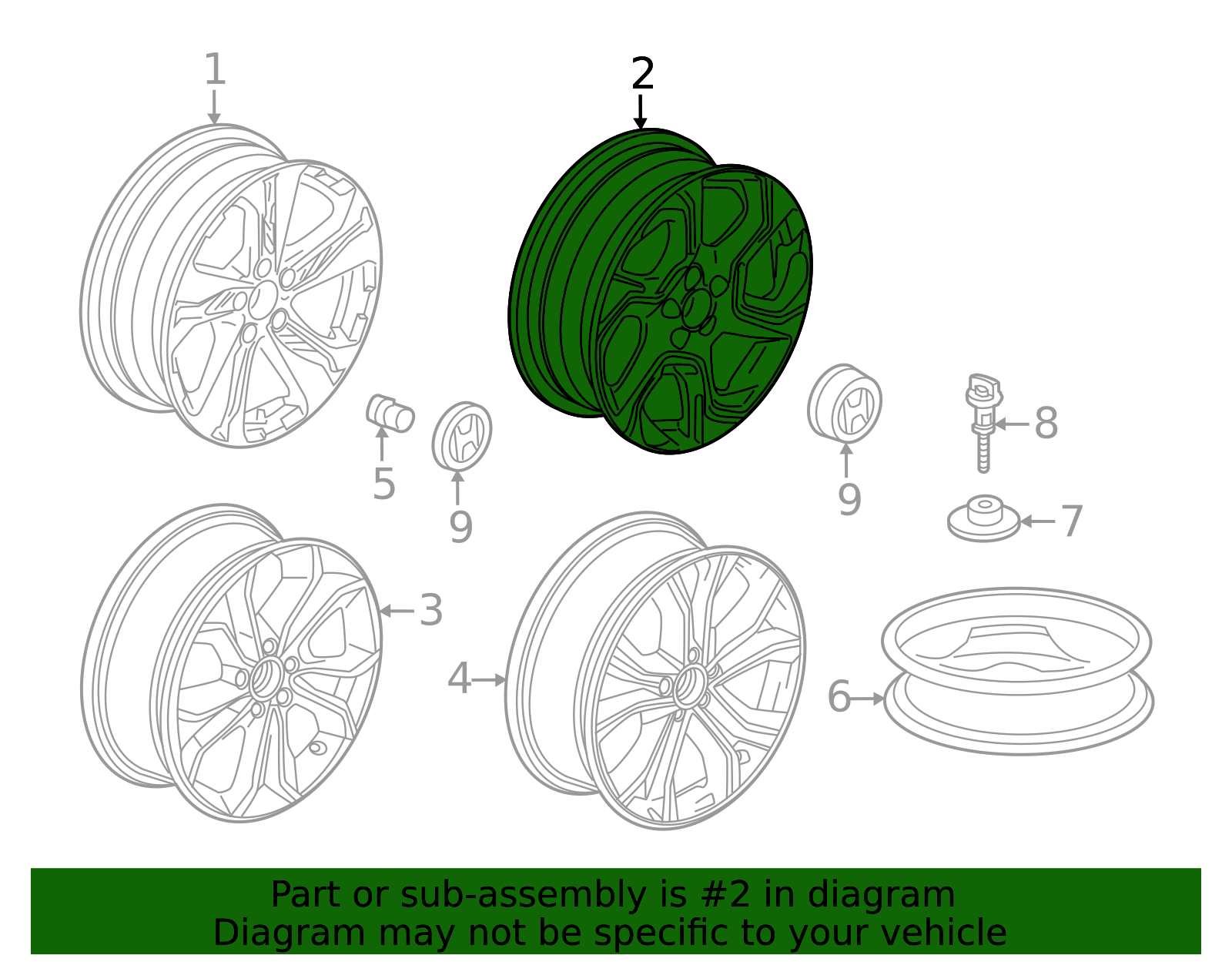 42700-TLA-LA1 - 2017-2019 Honda CR-V - Disk Aluminum Wheel (18X7 1