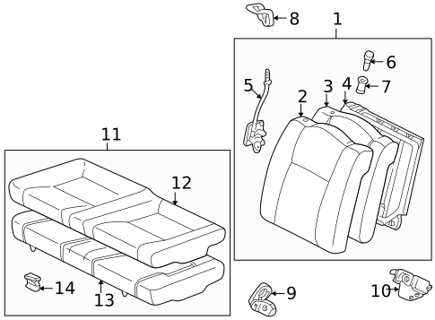 Rear Seat Components for 2002 Toyota Celica #0