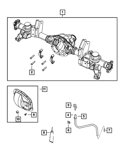 Rear Axle; Housing, Differential and Vent for 2010 Jeep Grand Cherokee #1