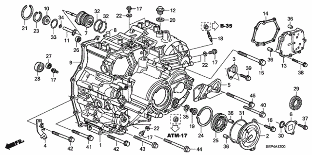 AT Transmission Case ('07) for 2007 Acura TL #0