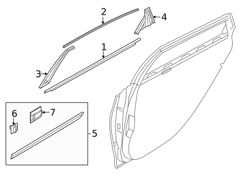 Exterior Trim - Rear Door for 2025 Genesis G80 #0